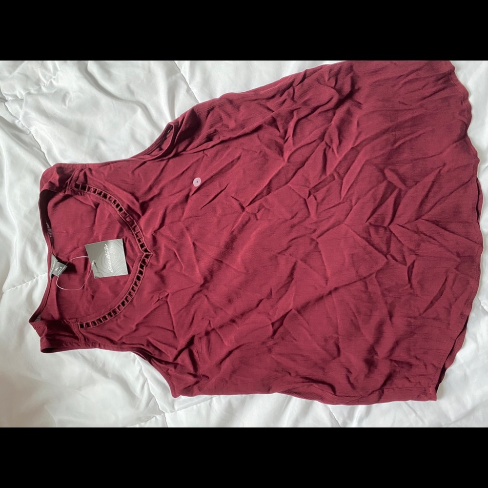 NEVER WORN Eddie Bauer Berry/Maroon Dress Top